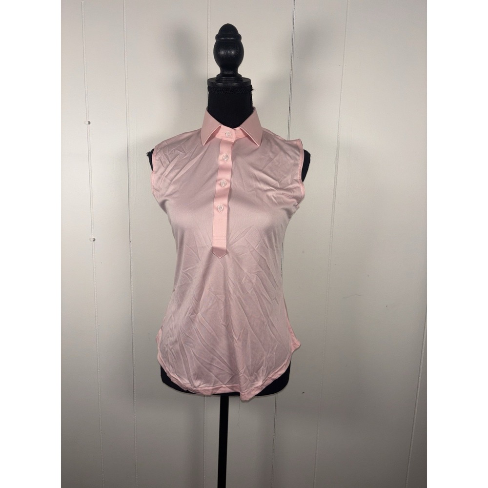 Collars & Co Women's Semi Spread Sleeveless Polo Shirt Pink Size Small NWOT‎